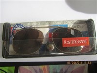 Aviator Style Foster Grant Clip-On Glasses w/Case