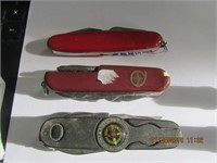 3 Swiss Style Pocket Knives