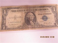 1935E $1 Silver Certificate-Worn