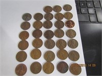 33 Wheat Pennies-1918-1950's