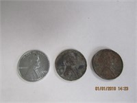 3 Steel Pennies-1943,1943S,1943D