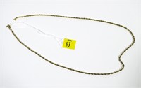 10K Yellow gold 20" rope chain necklace, as is