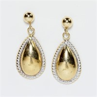 14K Yellow gold teardrop post earrings