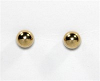 14K Yellow gold bead post earrings