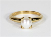 10K Yellow gold pearl ring