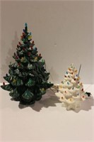 2 Ceramic Christmas trees