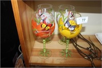 PAINTED WINE GLASSES