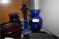 COBALT VASES - CANDLE STAND