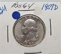 1957-D WASHINGTON SILVER QUARTER COIN