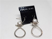 STERLING SILVER & PEARL EARRINGS