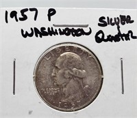 1957 WASHINGTON SILVER QUARTER COIN
