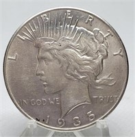 1935 PEACE SILVER DOLLAR COIN