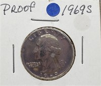 1969-S PROOF SILVER WASHINGTON QUARTER COIN