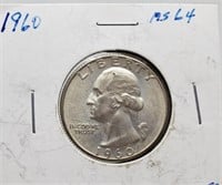 1960 WASHINGTON SILVER QUARTER COIN