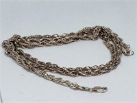 STERLING SILVER LONG CHAIN NECKLACE