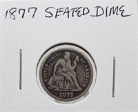 1877 SEATED DIME SILVER COIN