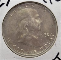 1952-D FRANKLIN SILVER HALF DOLLAR COIN