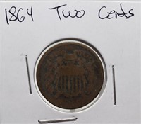 1864 2 CENT PIECE COIN