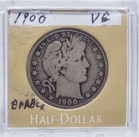 1900 BARBER SILVER HALF DOLLAR COIN
