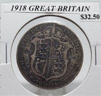 1918 GREAT BRITAIN  SILVER COIN