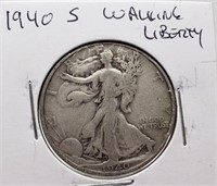 1940-S WALKING LIBERTY SILVER HALF DOLLAR COIN