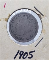 1905 LIBERTY V NICKEL COIN