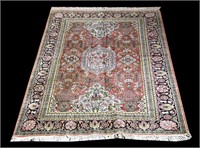 HAND KNOTTED PERSIAN SMALL MERCERIZED COTTON RUG