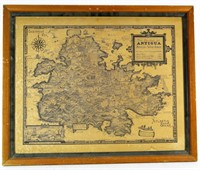 JEFFREY OWEN "MAP OF ANTIGUA" 1952 PRINT