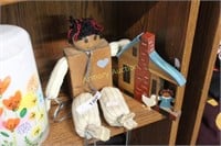 DOLL AND WOODEN DECORATION