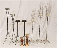 Lot of 9 candle stands