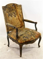 19th CENTURY TAPESTRY COVERED ARMCHAIR