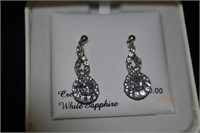 Infinity Sterling LC White Sapphire Earrings 1"