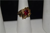 14KT Gold Ruby Ring Size 8.5
