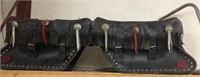 2 vintage leather motorcycle saddlebags