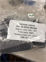 Vintage czech, glass seed beads, approximate size