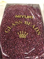 Miyuki 10/0 glass triangle beads, cranberry