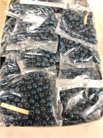 10 mm round wood beads, blue
