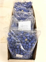 Blue glass round  beads with spots