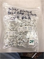 Silver plated bead caps, 6 mm