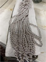 Silver beads - size 8 - length 60"