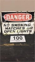 Danger No Smoking Sign - Porcelain