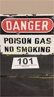 Danger  Poison Gas Sign - Porcelain