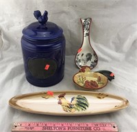 Collection of Rooster Pottery