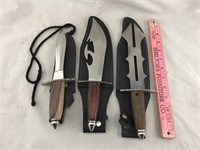 Stainless Steel Hunting Knife & Two Daggers