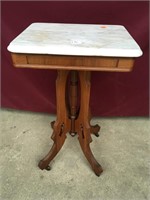 Antique Eastlake Marble Top Parlor Table Stand