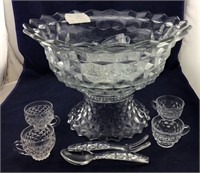 Magnificent America Fostoria Punchbowl/Base/Cups