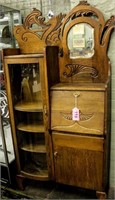 Furniture Vintage Oak Secretary Bookcase