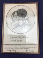Small Antique Framed Ivory Soap Ad