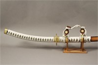Curved Sword w/Sheath & Display - Wrapped Handle