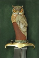 Franklin Mint Wise Old Owl Knife Dagger & Display